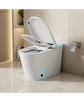 Lalahoo Smart Toilet with Tank, Auto open & close, Heated seat, Foot Sensor Flush, Built