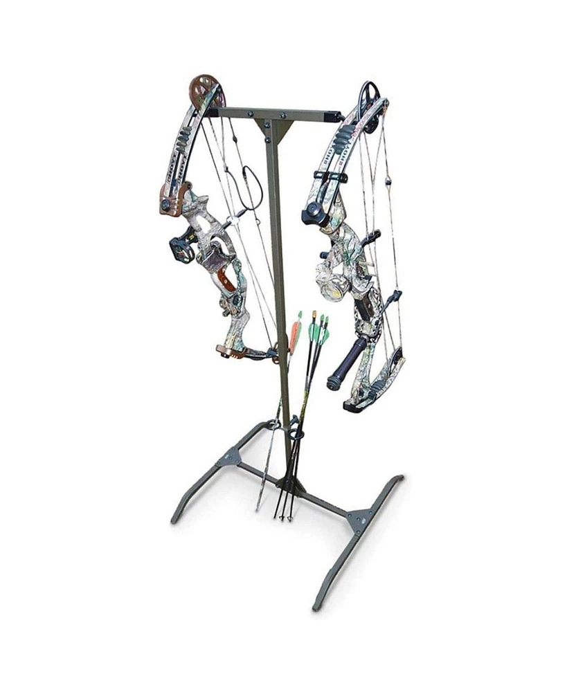 Hme Hard Surface Practice Indoor Outdoor Steel Archery Bow Storage Hanger Rack