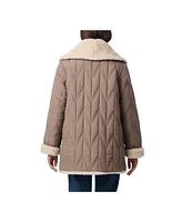 Bernardo Women's Light Quilt Faux Sherpa Lined Jacket