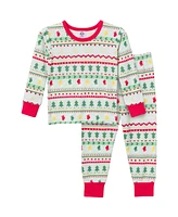 Gerber Baby Girls Holiday Family Pajamas Neutral Two Piece