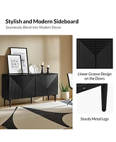 Hulala Home Samir Modern 63"Wide 4 Door Sideboard with Adjustable Shelf