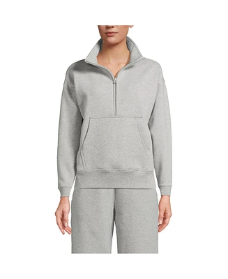 Lands' End Women's Serious Sweats Relaxed Long Sleeve Half Zip Sweatshirt