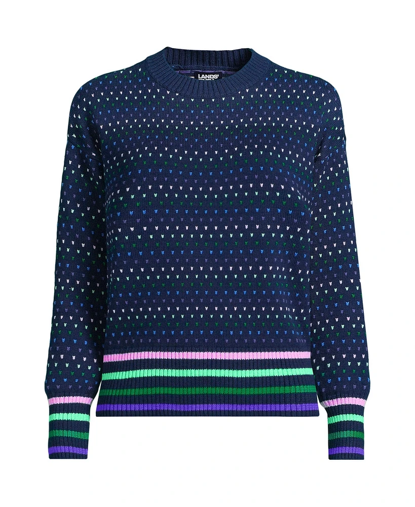 Lands' End Women's Drifter Easy Fit Crew Neck Sweater
