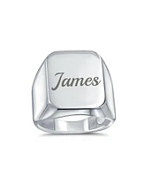 Bling Jewelry Classic Rectangle Monogram Signet Ring Sterling Silver