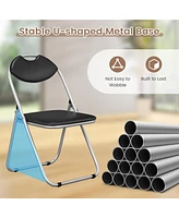 4 Pcs U Shape Folding Chairs Furniture Home Outdoor Picnic Portable