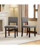 Wooden Dining Chair Set of 2 with Acacia Wood Frame Padded Seat & Back Home