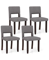 Costway Wooden Dining Chair Set of with Acacia Wood Frame Padded Seat & Back Home