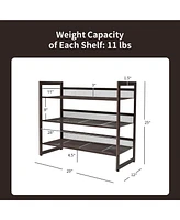 Costway -Tier Shoe Rack Adjustable to Flat Slant Shoe Organizer Holder Stand