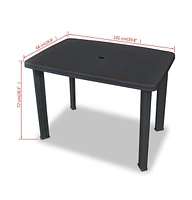 vidaXL Patio Table Anthracite 39.8"x26.8"x28.3" Plastic