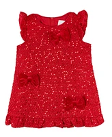 Rare Editions Baby Girl Sequin Tweed Social Dress