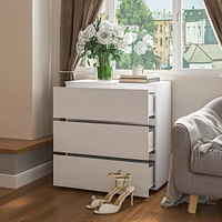 Homsee 3-Drawer White Bedside Table Storage Dresser Cabinet