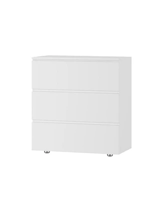 Homsee 3-Drawer White Bedside Table Storage Dresser Cabinet