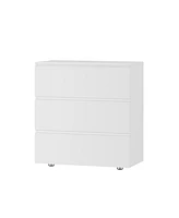 Homsee 3-Drawer White Bedside Table Storage Dresser Cabinet