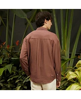 Men's Mocha Brown Breezy Wrinked Shirt