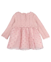 Rare Editions Baby Girl Lurex Sweater and Mesh Dress