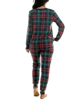 Roudelain Women's Packaged Long-Sleeve Top & Joggers Pajama Set