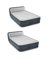 Intex Dura Beam Ultra Plush Headboard Airbed w/Built In Pump, Queen (2 Pack)