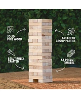 Yard Games YardGames Giant Tumbling Timbers Wood Stacking Game Bundle with 4 in a Row Game