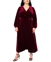 Msk Plus Velvet Fit & Flare Maxi Dress