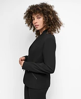 Dkny Women's Mandarin-Collar Zip-Front Long-Sleeve Blazer