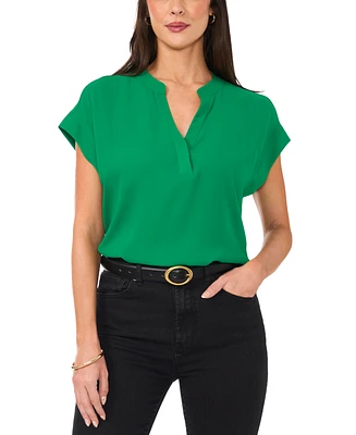 Vince Camuto Women's Split-Neck Short-Sleeve Blouse