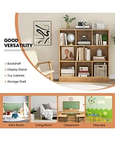 Costway 8-Cube Bookcase 41" Wooden Toy Storage Organizer for Kids Bookshelf