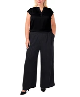 Vince Camuto Plus Split-Neck Cap-Sleeve Blouse, Created for Macy's