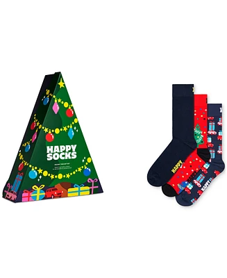 Happy Socks Men's Holiday Tree Socks Gift Set, Pack of 3