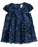 Rare Editions Baby Girl 3D Floral Sequin Social Dress