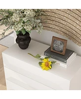 Homsee White Side Table, Chest of Drawers with 5-Drawers