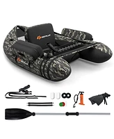 Sugift Inflatable Fishing Float with Adjustable Straps and Storage Pockets-Camouflage