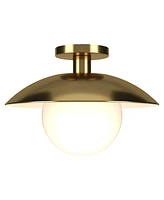 Hudson & Canal 14.5" Metal Alvia Wide Semi Flush Mount