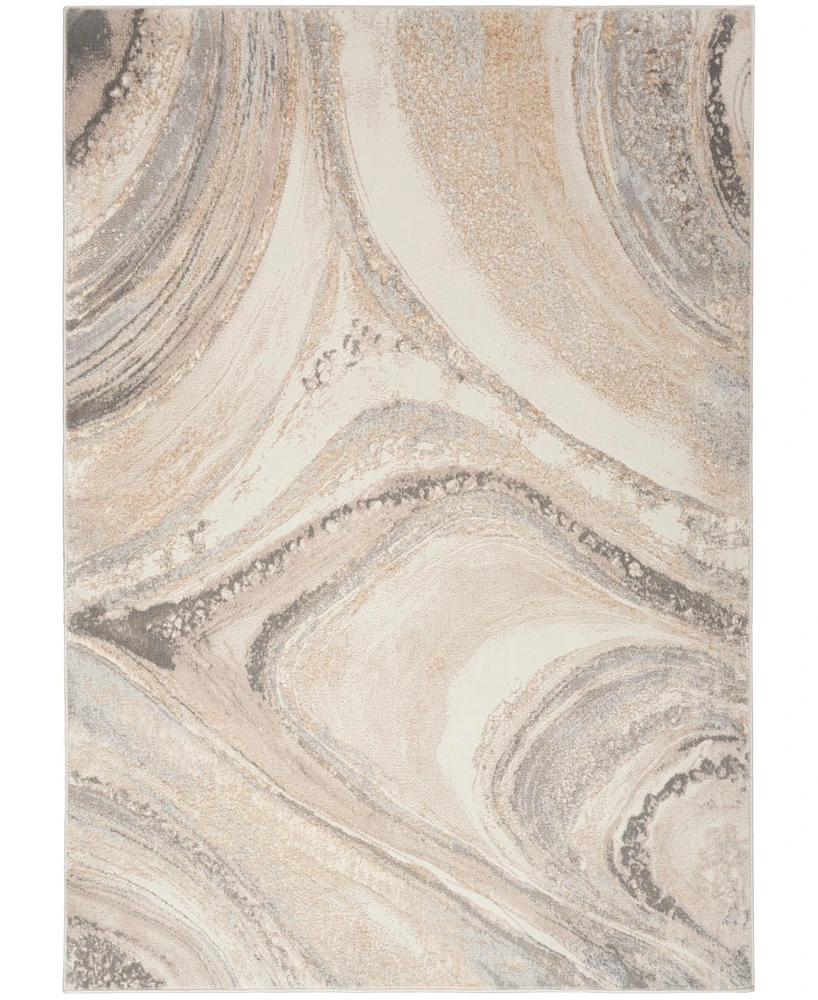 Inspire Me! Home Decor Brushstrokes BSK03 5'3"x7'3" Area Rug