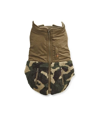 Hotel Doggy Camo Micro Fleece Lined Sherpa Vest