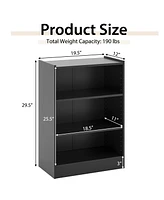 Costway 2 Pcs 3-Tier Bookcase Open Multipurpose Display Rack Cabinet with Adjustable Shelves