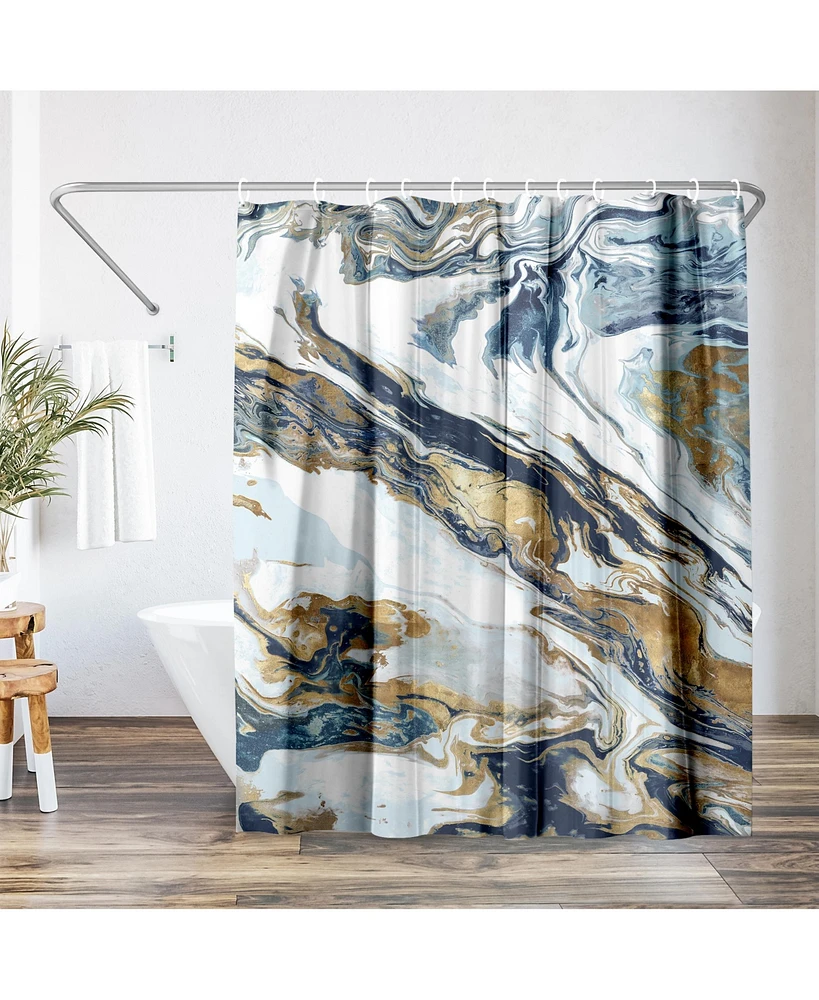 71x74 Shower Curtain - Abstract Shower Curtain - Space Giant by Pi Creative Art