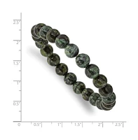 Chisel 8mm Green Eye Agate Beaded Stretch Bracelet