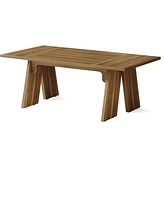 Tribesigns 71" Large Dining Table for 6 People, Farmhouse Dinner Table, Wood Rectangular Dining Table with Thickened Legs for Kitchen, Dining Room, Li