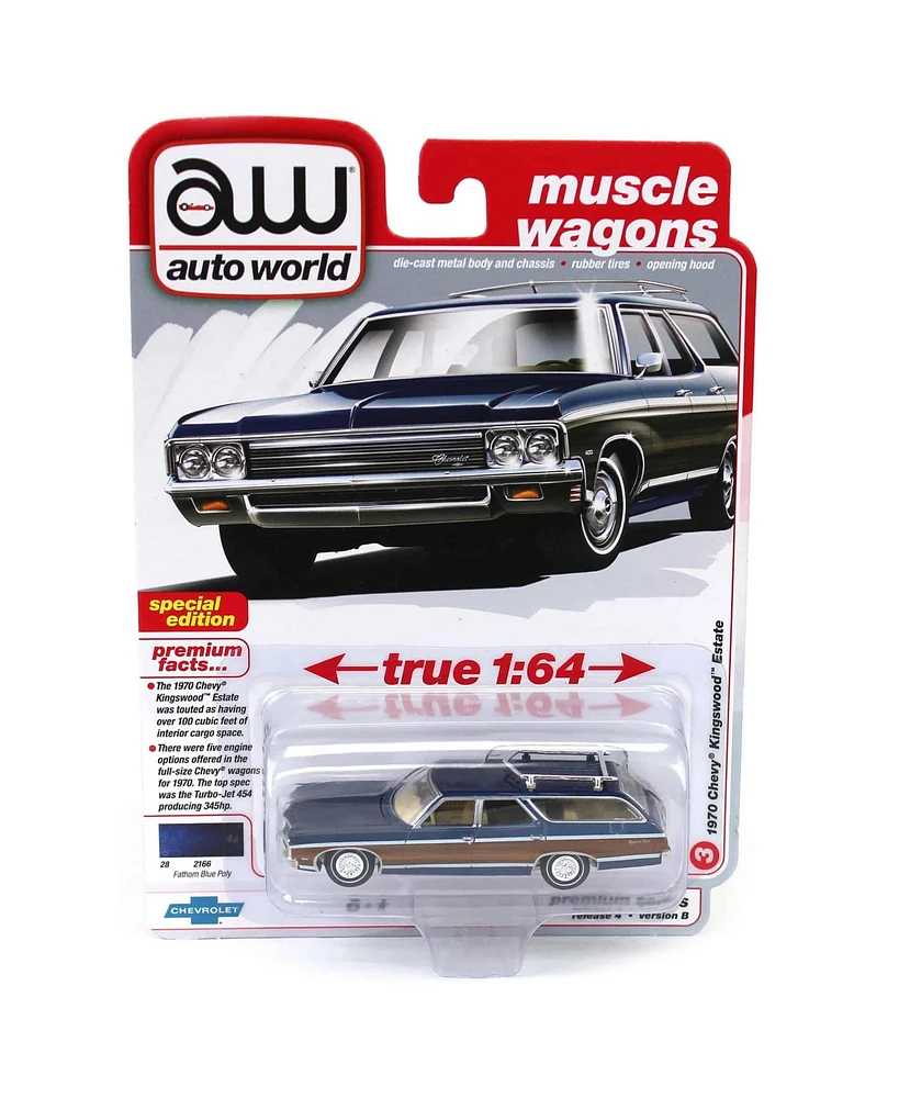 Auto World 1/64 1970 Kingswood Station Wagon, Fathom Blue