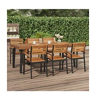 vidaXL Patio Table 78.7"x39.4"x29.5" Solid Wood Acacia