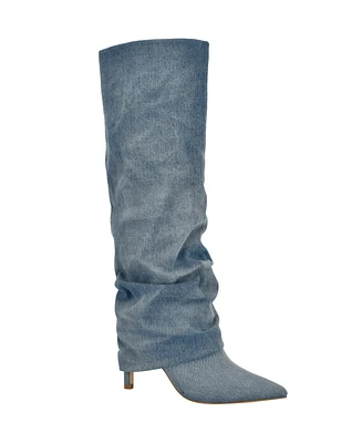 Guess Women's Natha Fold Over Slouchy Stiletto Heel Boots