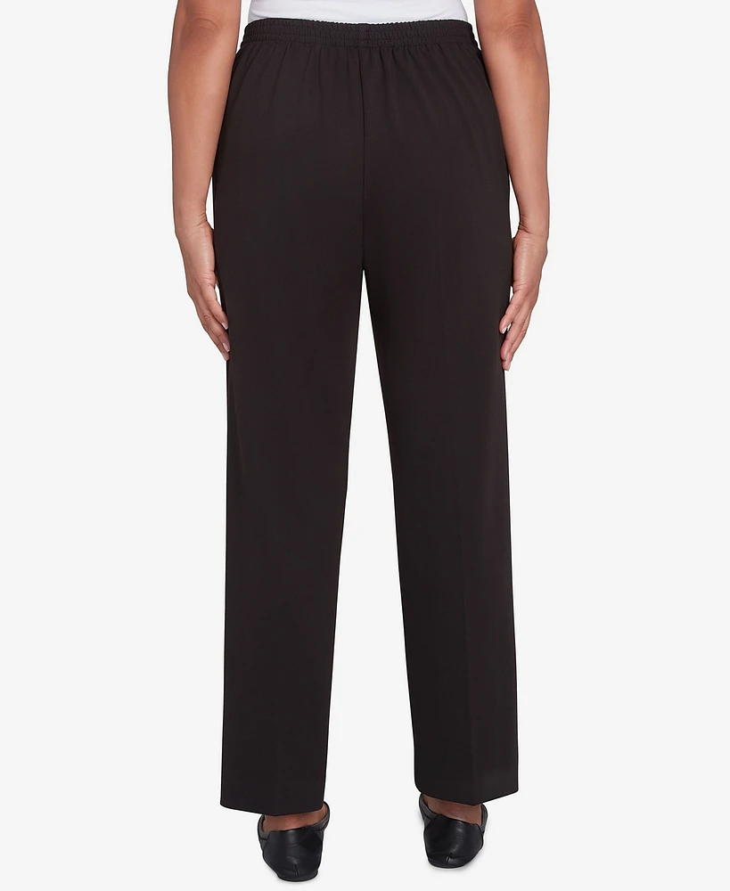 Alfred Dunner Petite Runway Ready Pull On Ponte Medium Length Pants