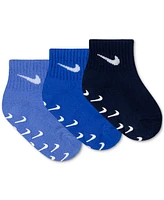 Nike Baby and Toddler Logo Gripper Ankle Socks, 3 Pack