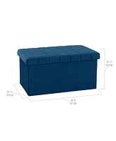Seville Classics Tufted Storage Trunk Ottoman