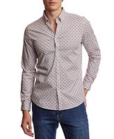 Paisley & Gray Men's Brian Slim Fit Long Sleeve Button-Down Geo Print Shirt