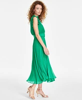 Taylor Women's Belted Pleated Chiffon Midi Dress