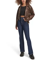 Levi's Women's Faux Suede Cropped Belted Moto Jacket