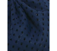 B Darlin Juniors' Bow-Trim Polka-Dot Strapless Dress