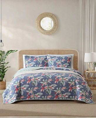 Tommy Bahama Home Floral Enchantment Reversible -Pc. Quilt Set