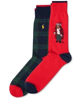 Polo Ralph Lauren Men's 2-Pk. Arctic Holiday Bear Slack Socks